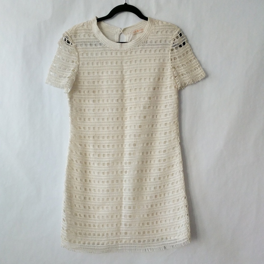 NEW Tory Burch Crochet Ivory Natural Cotton Dress